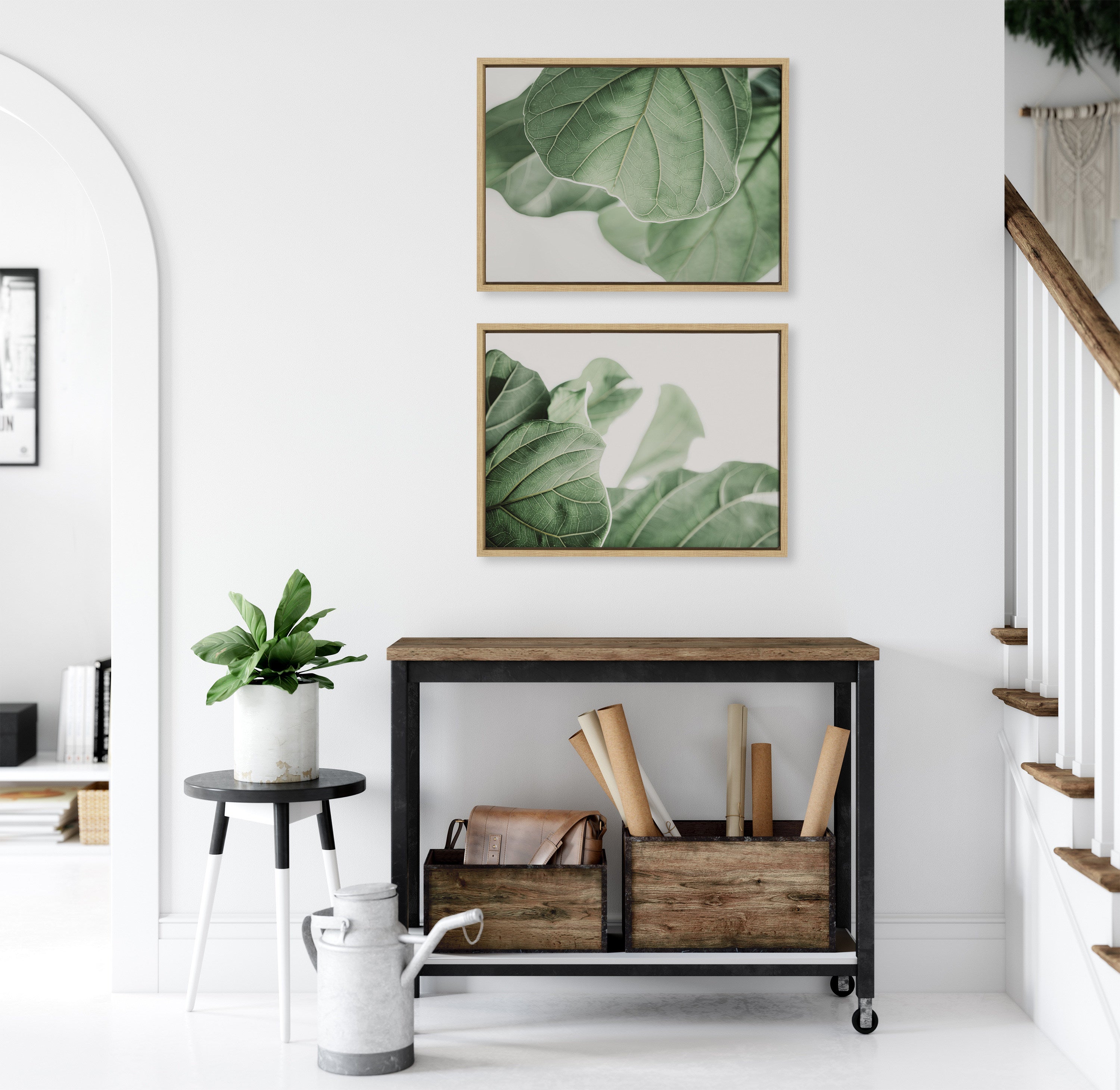 Sylvie Plant Study 6 and Plant Study 7 Framed Canvas Set by Alicia Abla by kateandlaurel - product image 18 for Resin Society