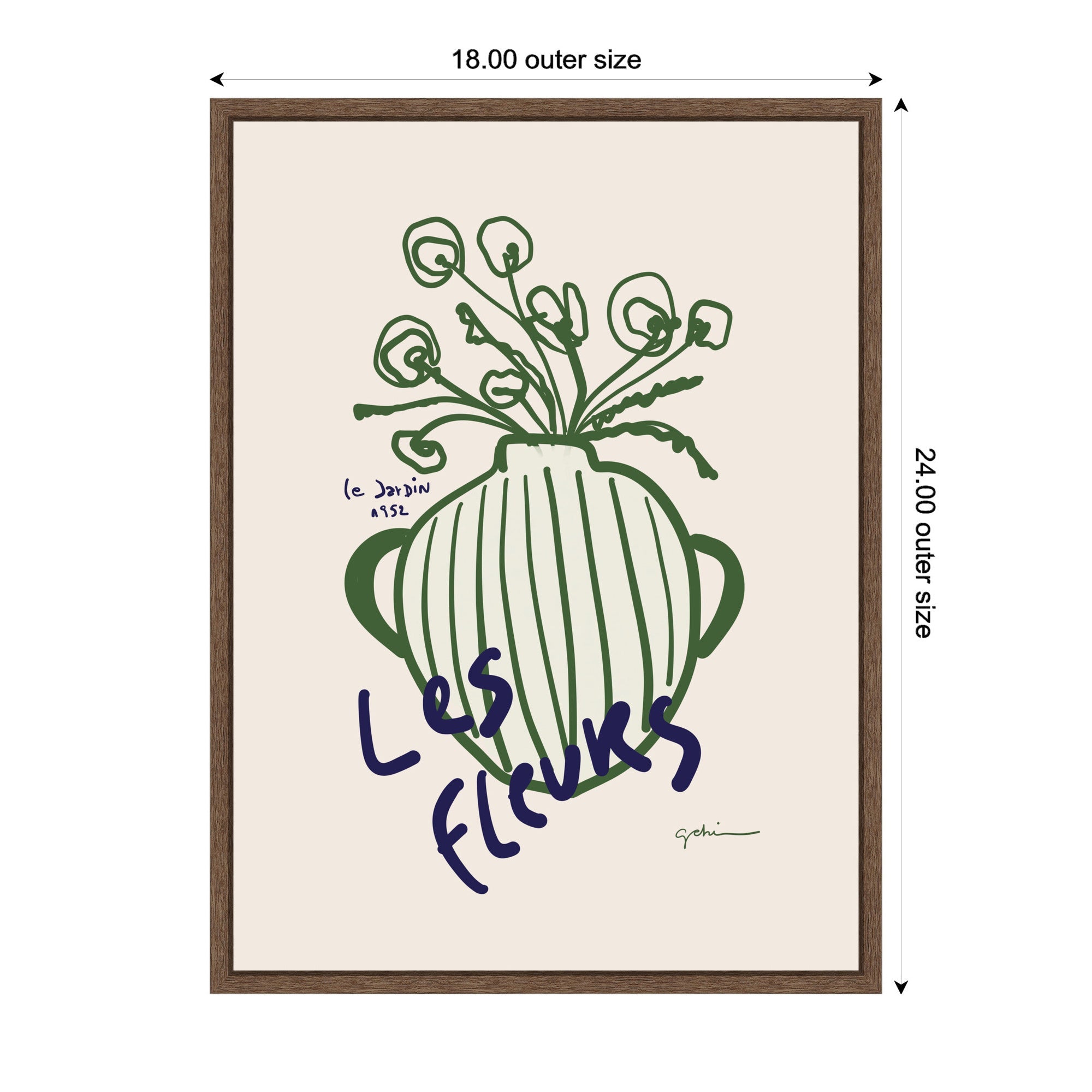 Le Jardin by Gabrielly Guedes Framed Canvas Wall Art Print