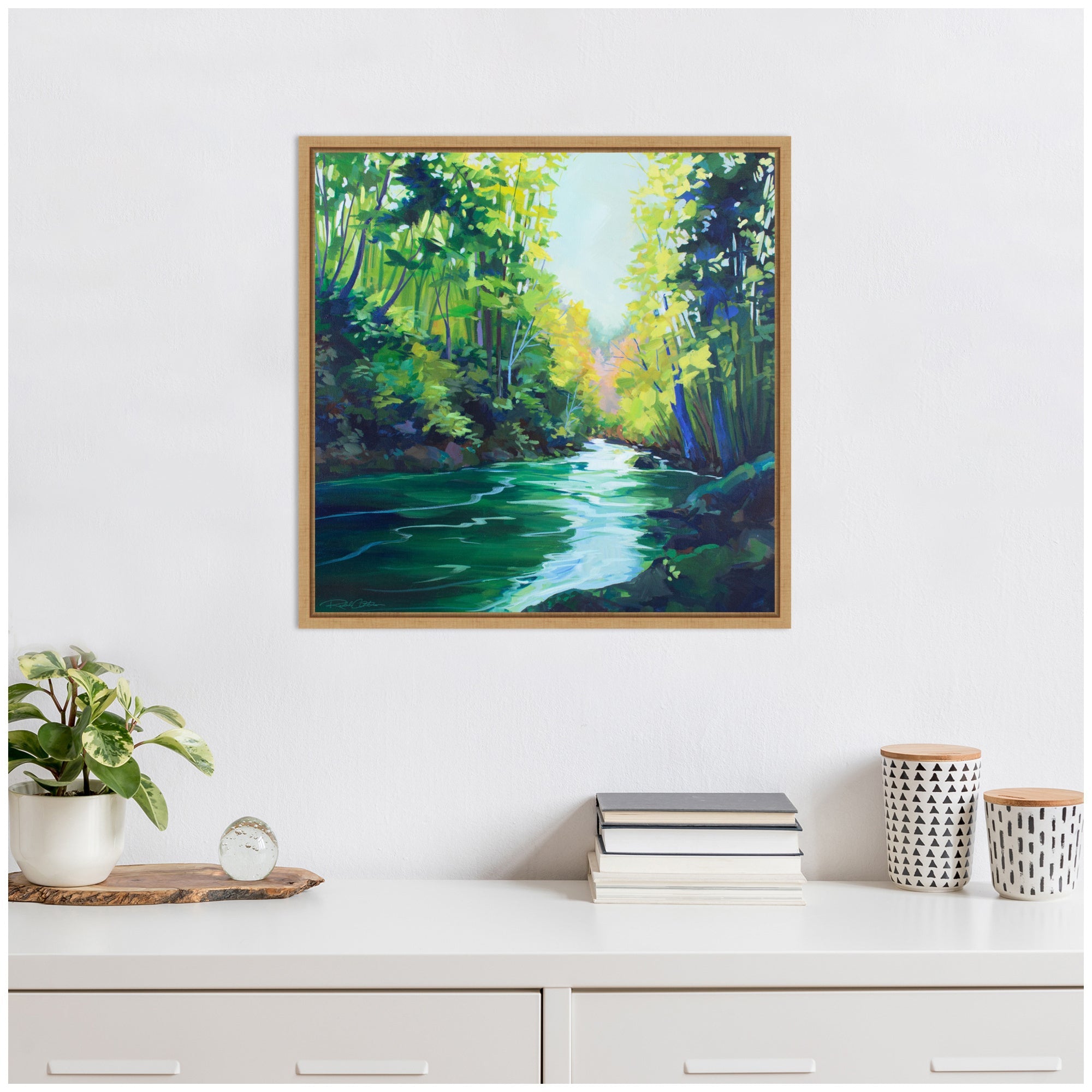 Sylvie Downstream Framed Canvas by Rachel Christopoulos