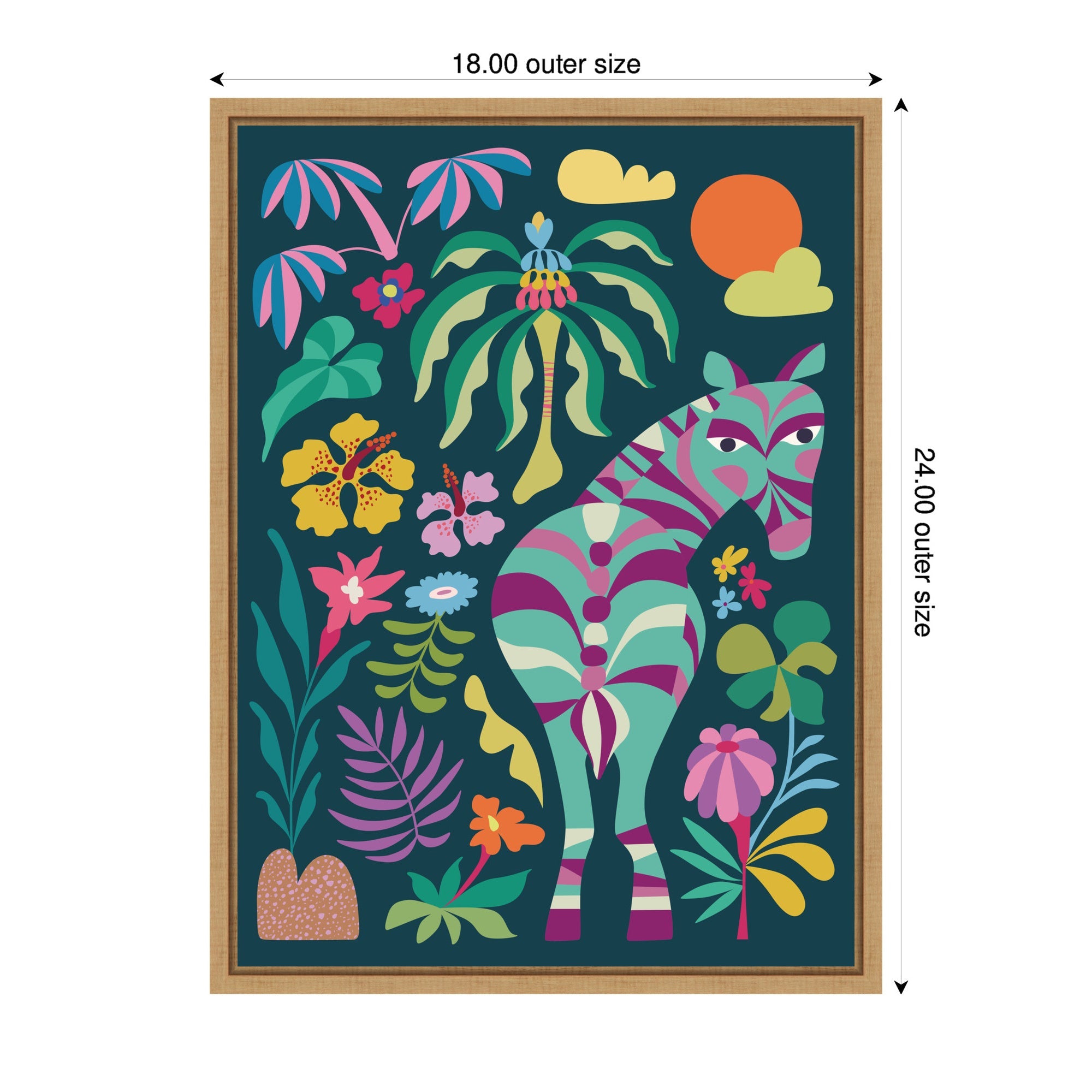 Sylvie Wildlife Safari Zebra Framed Canvas by Rachel Lee