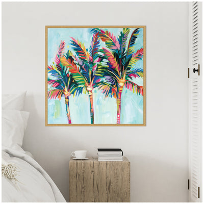 Sylvie Rainbow Coconuts Framed Canvas by Rachel Christopoulos