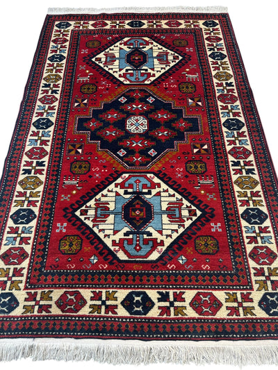 Armenian Yerevan Wool Rug – 4’6” x 6’11” – Hand-Knotted Geometric Design by Rugistan - product image 3 for Resin Society