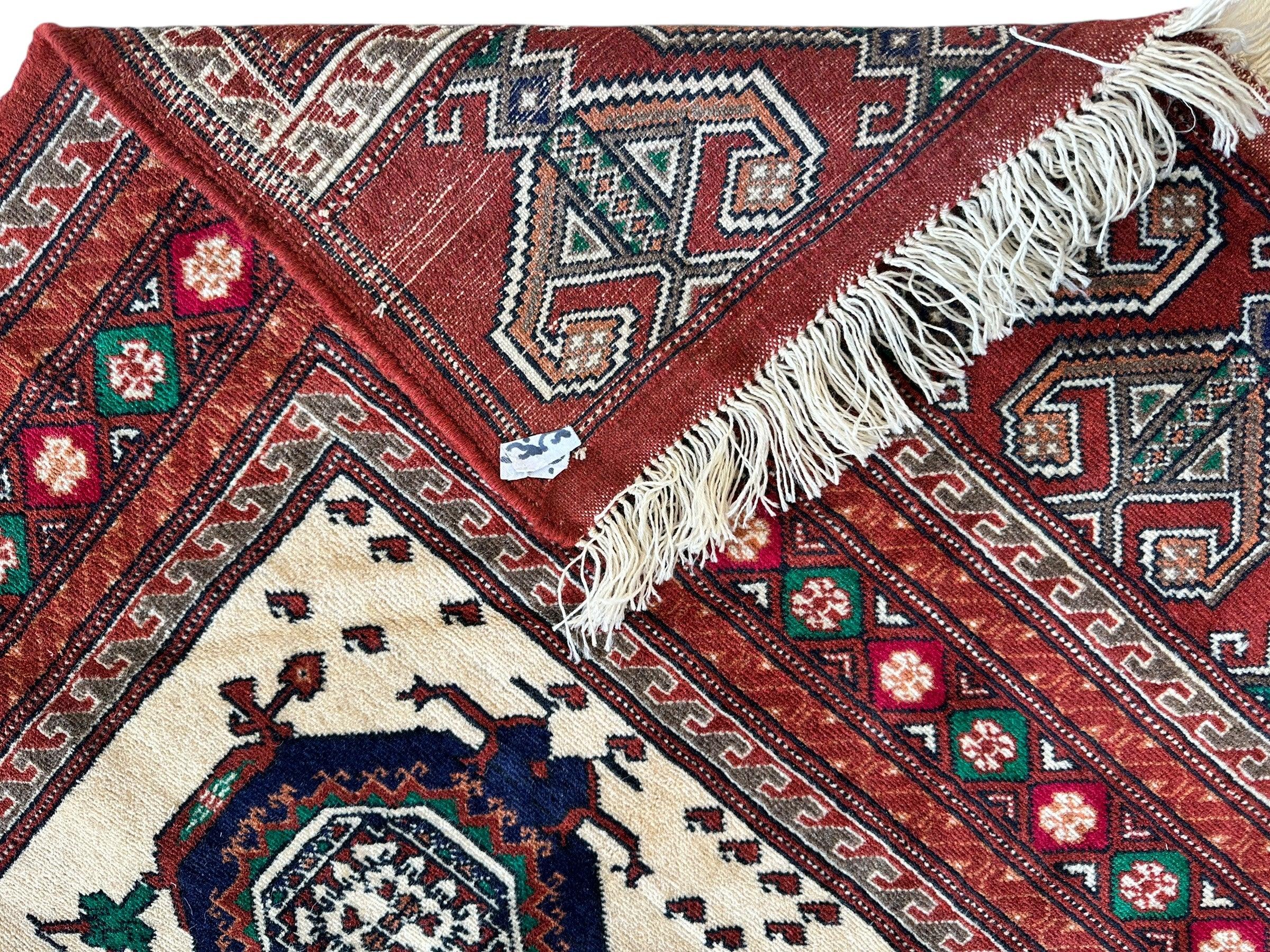 Hand-Knotted Afghani Kazak Wool Rug - 4'8" x 7'2" by Rugistan - product image 6 for Resin Society