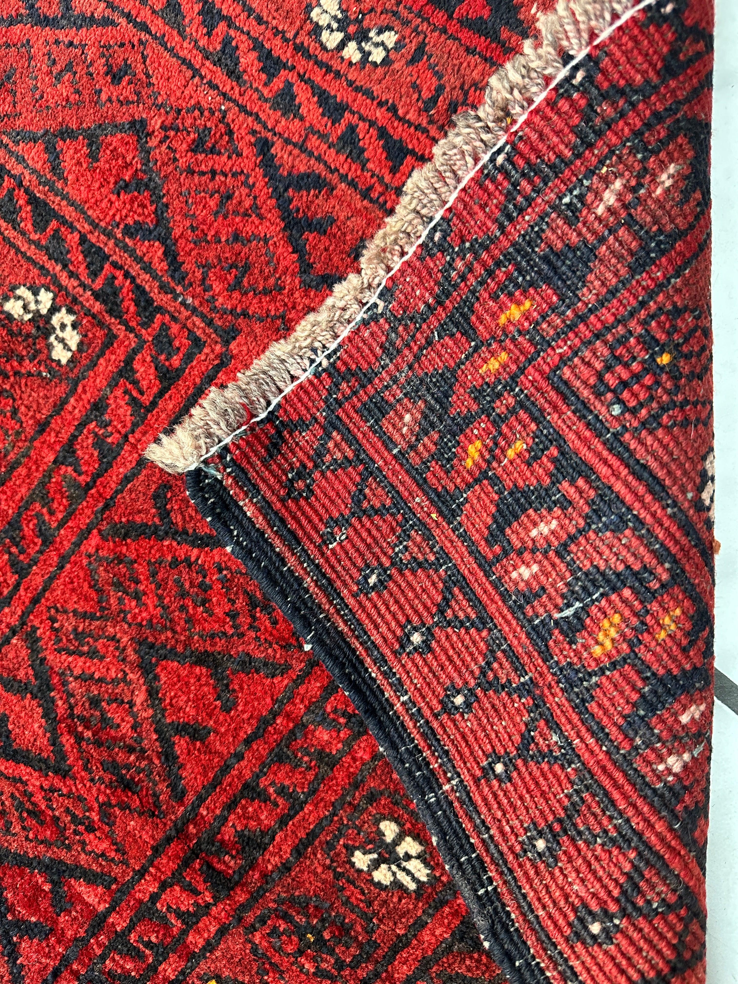 Hand-Knotted Afghan Turkoman Waziri Wool Rug – 6'9" x 9'6" – Vintage by Rugistan - product image 5 for Resin Society