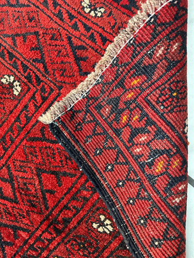 Hand-Knotted Afghan Turkoman Waziri Wool Rug – 6'9" x 9'6" – Vintage by Rugistan - product image 5 for Resin Society