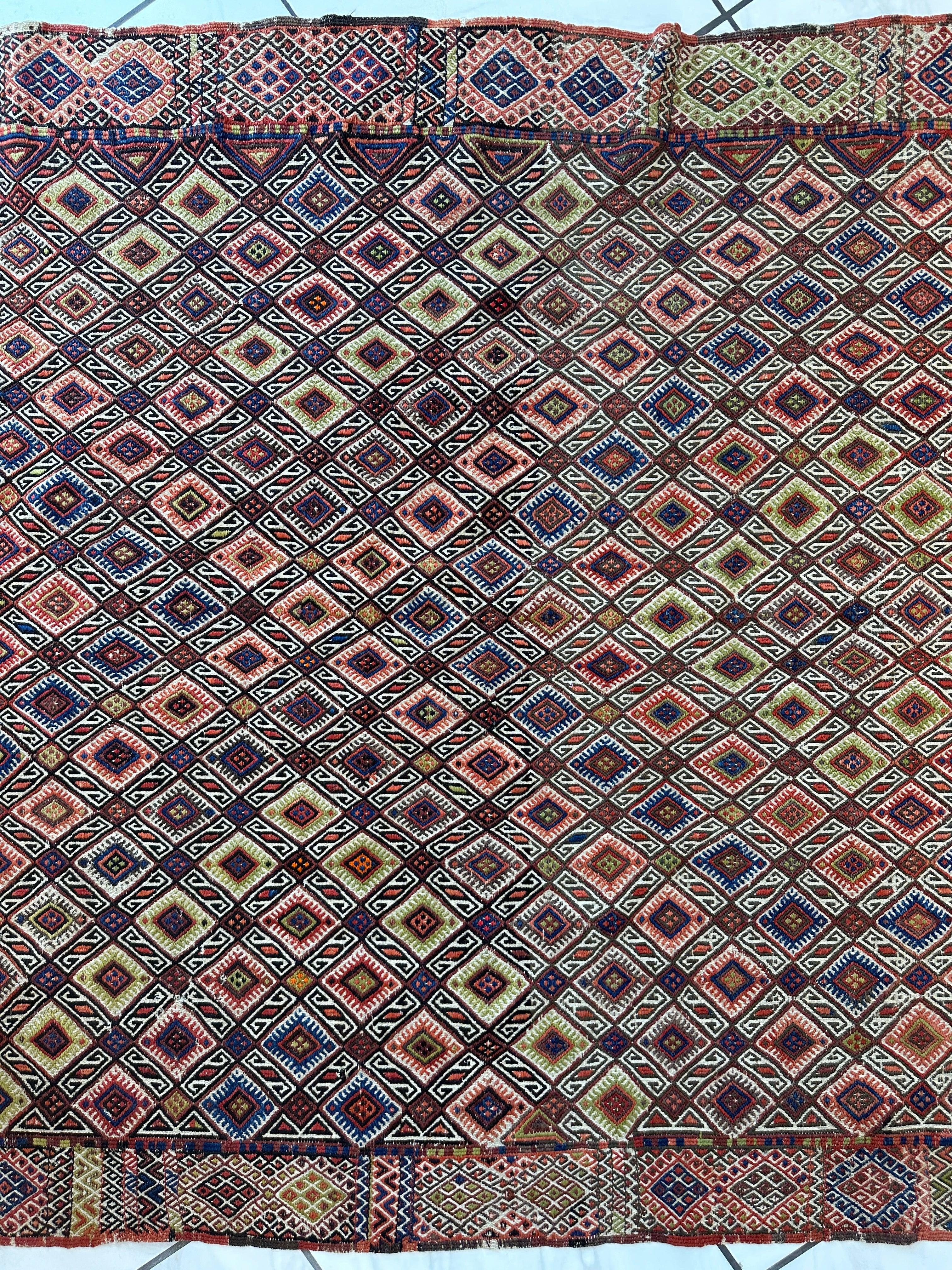 Antique Turkish Jajim Wool Rug 5’6” x 14’5” by Rugistan - product image 8 for Resin Society