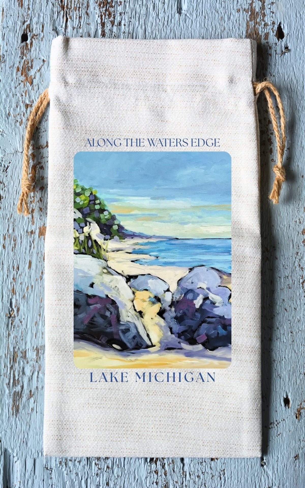 Wine Tote: Along the Waters Edge by Dreese Fine Art - Resin Society