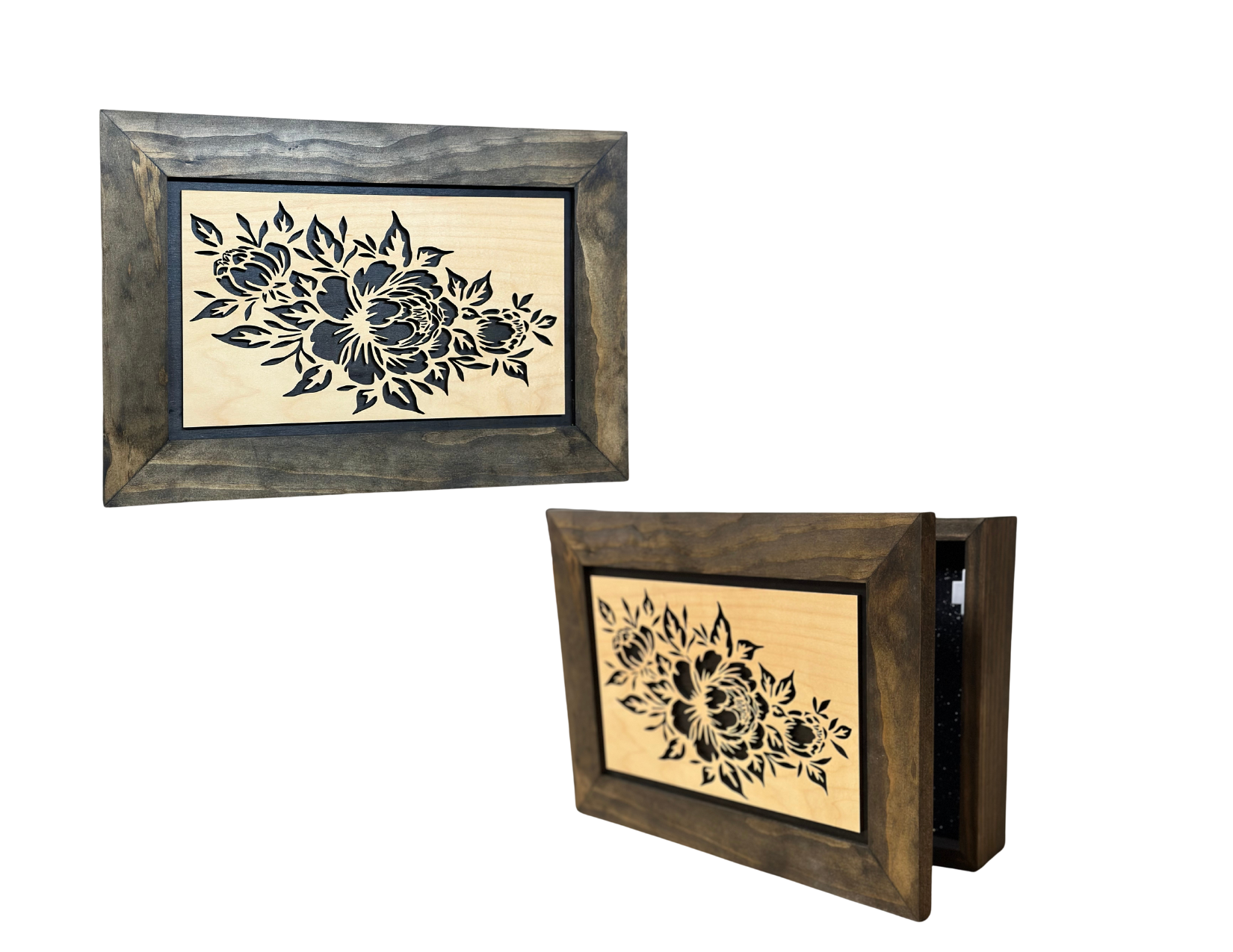 Peony (jacobean) Gun Safe - Wall Mounted Decorative Secure Gun Cabinet by Bellewood Designs - main product image for Resin Society