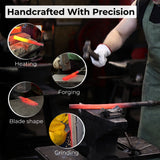 Detail wood carving knife with 5 cm carbon steel blade and leather sheath