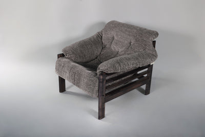 Chair & Ottoman – Oswalt Sterling with Tiger Maple Arms (Black) by Enrico Bartolini - product image 6 for Resin Society