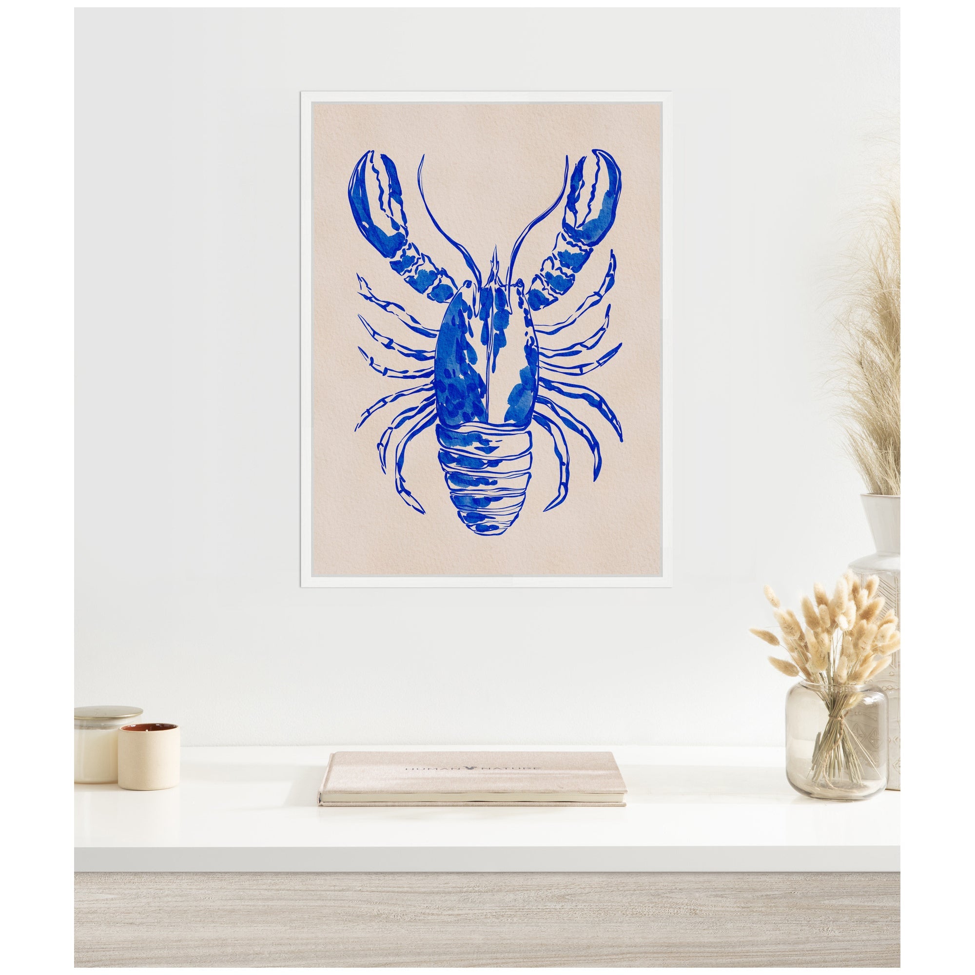 Sylvie Lobster Framed Canvas by Nikita Jariwala