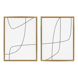 Sylvie Modern Line Abstract 3 and 4 Black and White Framed Canvas by kateandlaurel - product image 10 for Resin Society