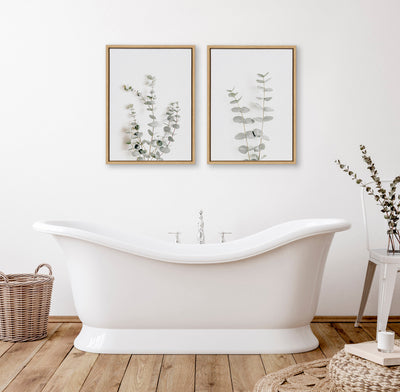 Sylvie Neutral Botanical Print No 3 and 4 Framed Canvas by The Creative