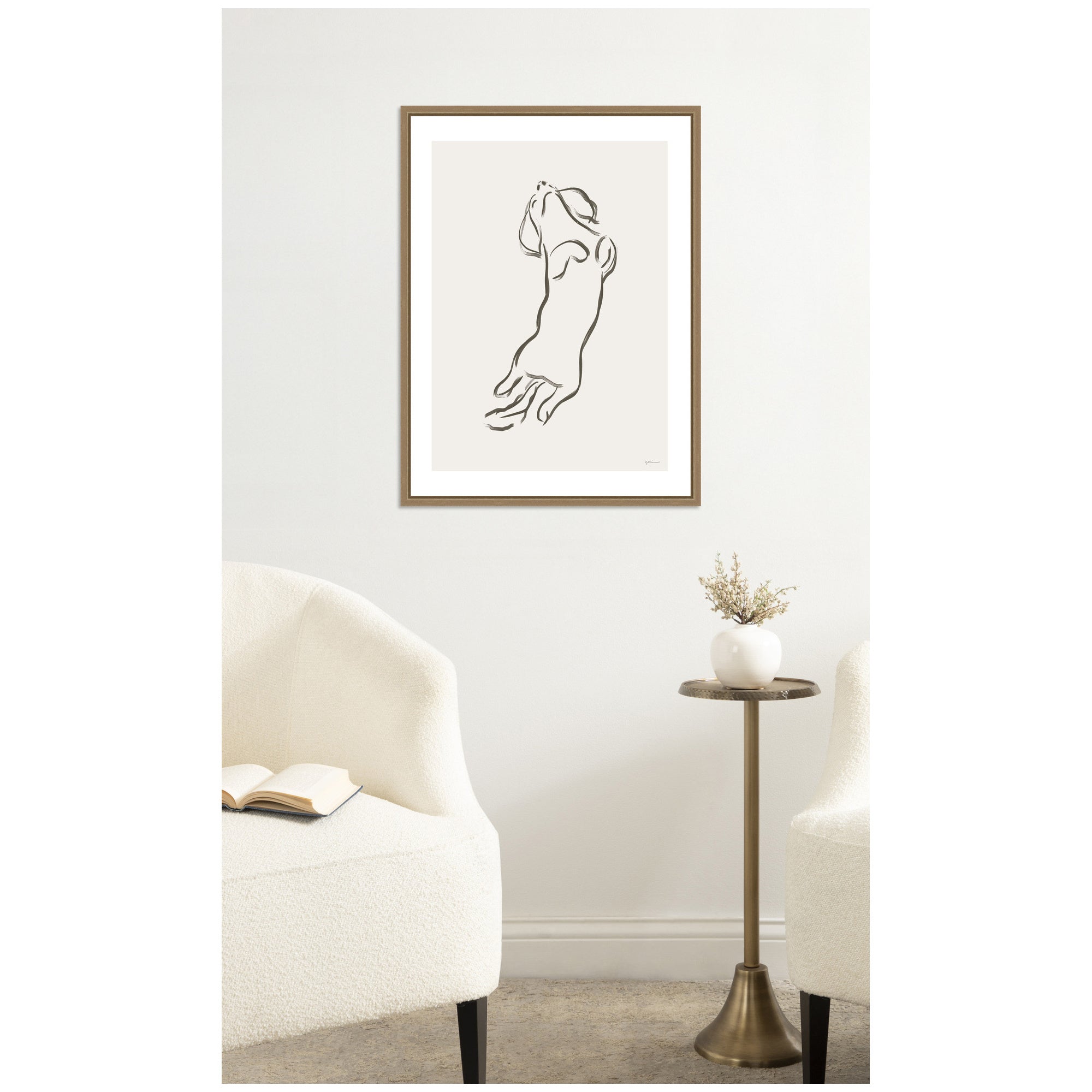 Dachshund Dog by Gabrielly Guedes Framed Canvas Wall Art Print