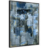Sylvie Thunder Only Happens When its Raining abstract framed canvas artwork by Leah Nadeau with white, green, orange, and pink brush strokes