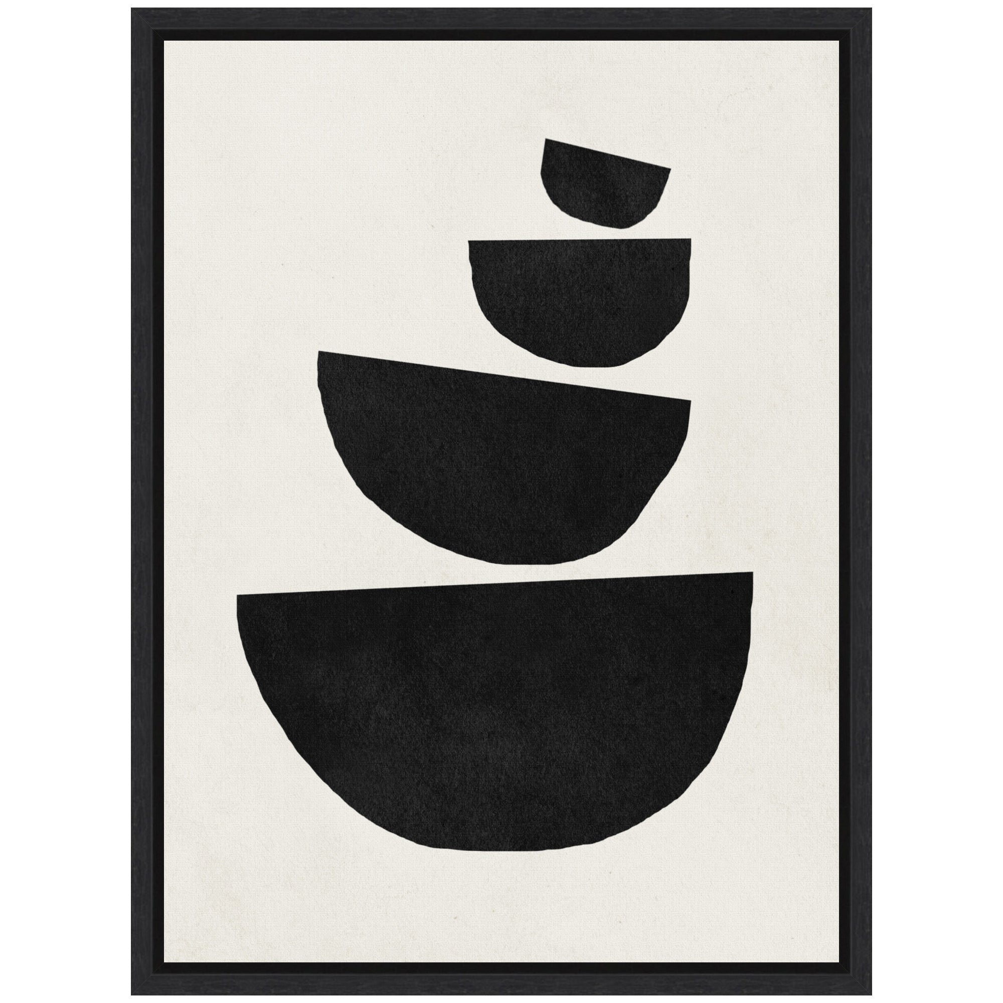 Sylvie Black Geometric Abstract 1 Framed Canvas by July Art Prints