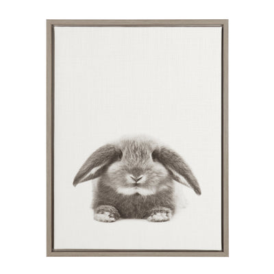 Sylvie Rabbit Framed Canvas by Simon Te of Tai Prints