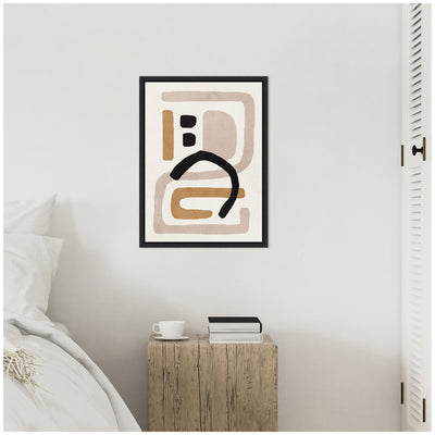 Sylvie Neutral Abstract 2 Minimal Modern Art Framed Canvas by July Art Prints