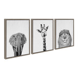 Sylvie Elephant Giraffe and Lion Framed Canvas by kateandlaurel - product image 14 for Resin Society