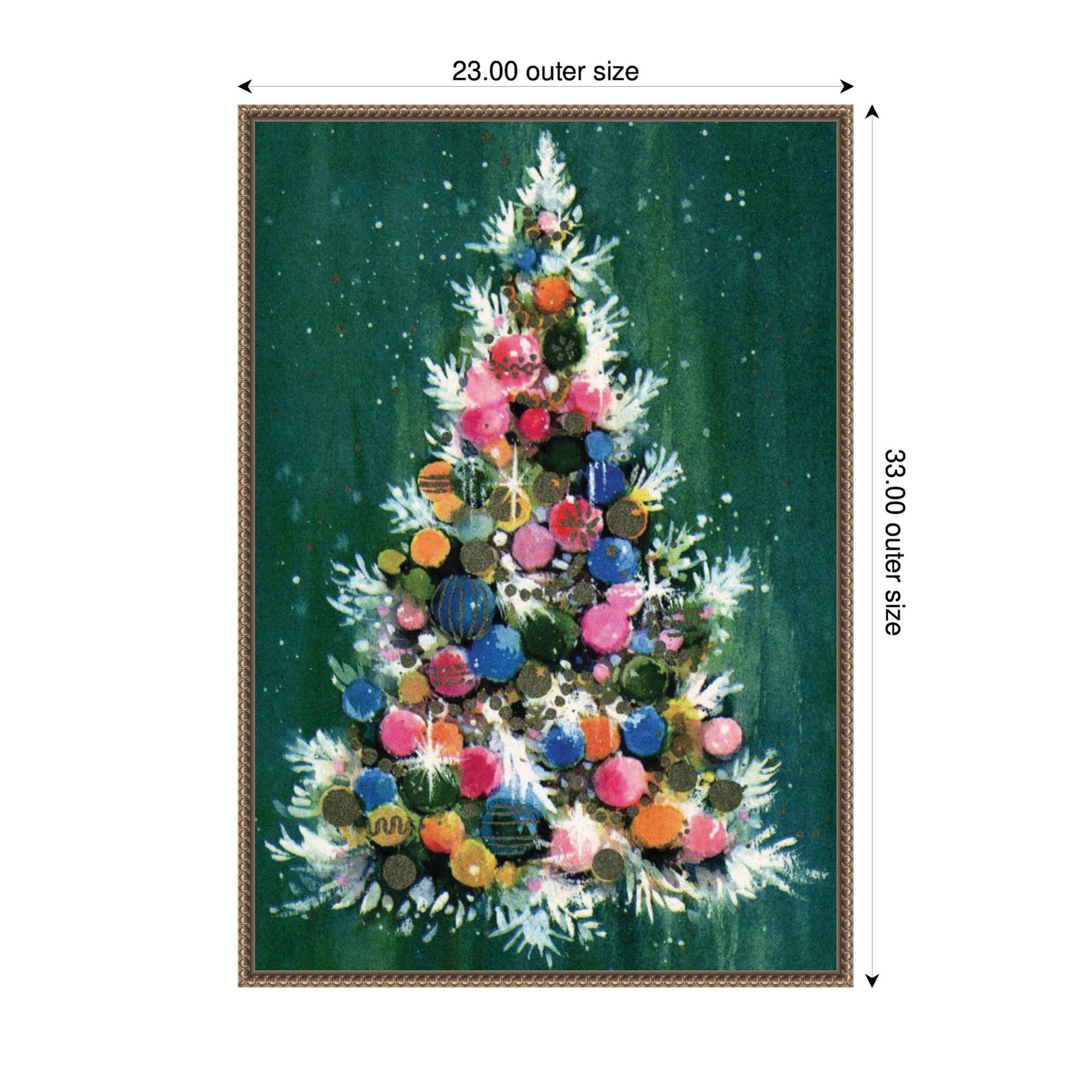 Sylvie Beaded Christmas Tree Framed Canvas