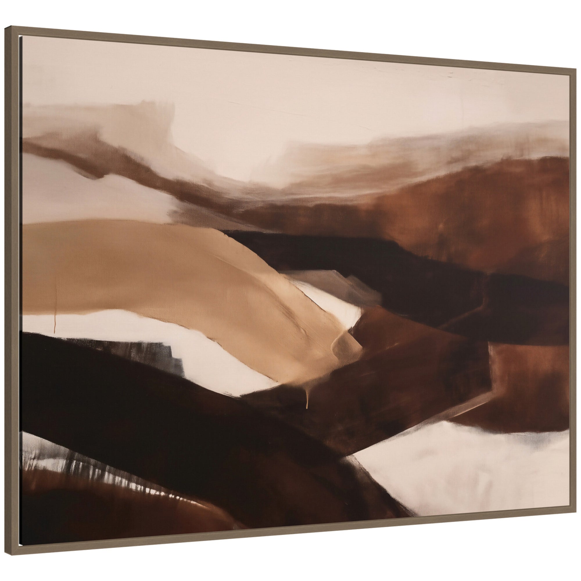 Pathway I by Amy Lighthall framed canvas wall art print in dark gold with Sylvie frame