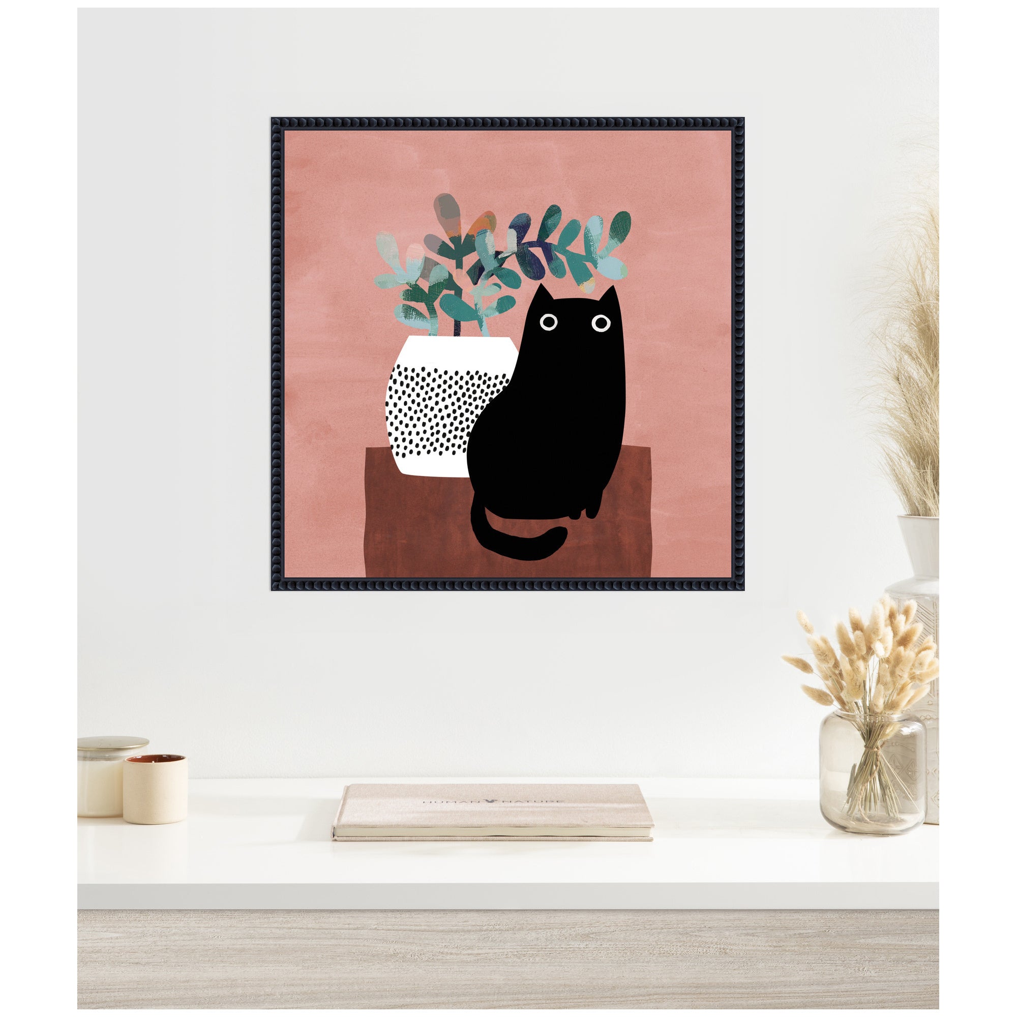 AR Black Cat No.
17 by Planet Cat Framed Canvas Wall Art Print