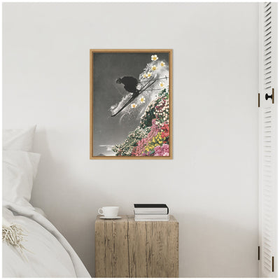 Sylvie Spring Skiing Framed Canvas by Sarah Eisenlohr