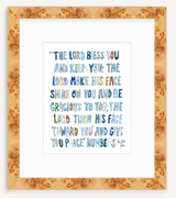 Numbers 6: 24-26 Blue Bible Verse Fine Art Print