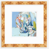 Hippo Love Fine Art Print by Chelsea McShane Art showing two hippos with delicate textures in soft colors