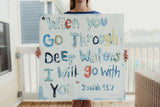Isaiah 43:2 on canvas
