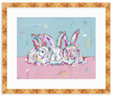 Hip Hap Hop Bunnies Fine Art Print