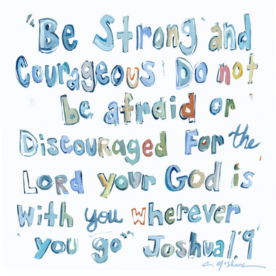 Joshua 1:9 Bible Verse Acrylic Tabletop Art