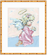 Signed fine art print 'Tiny Wings I Baby Angel' showing an angelic figure with soft wings on light background
