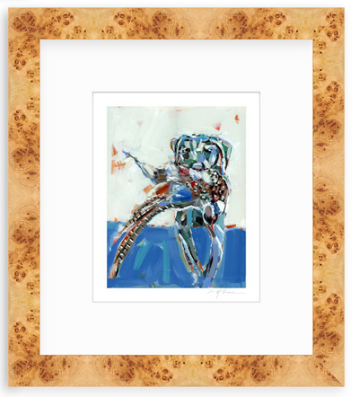 Bird Dog Hunting Fine Art Print displaying a hunting dog in naturalistic tones
