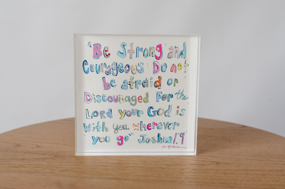 Joshua 1:9 Bible Verse Acrylic Tabletop Art