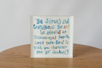 Joshua 1:9 Bible Verse Acrylic Tabletop Art