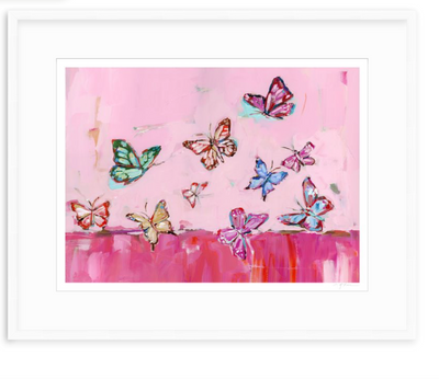 Butterfly Wishes Hot Pink Fine Art Print