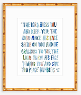Numbers 6: 24-26 Blue Bible Verse Fine Art Print