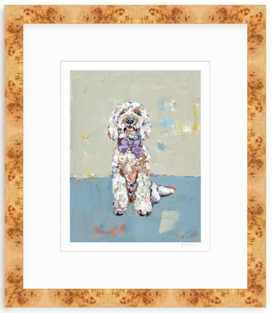 Doodle Dog (blue background) Fine Art Print