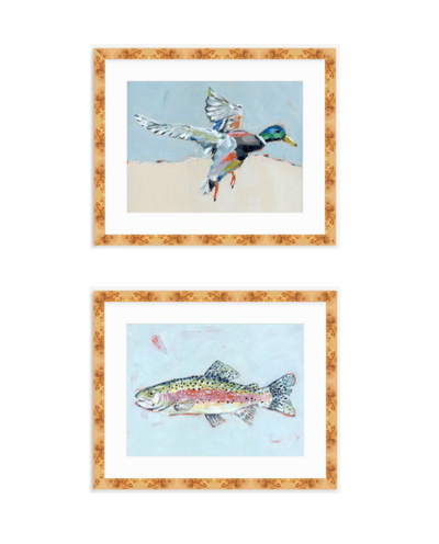 Shore Searching Mallard And Fish Fine Art Print