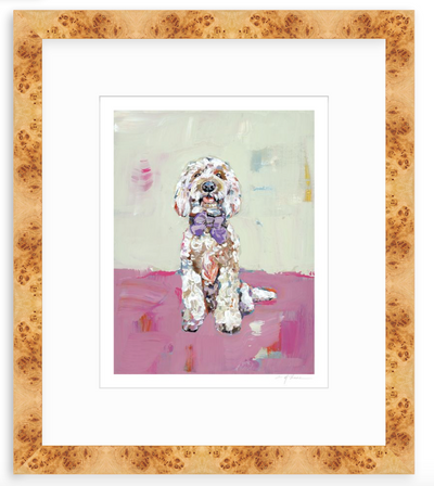 Doodle Dog (pink background) Fine Art Print by Chelsea McShane Art