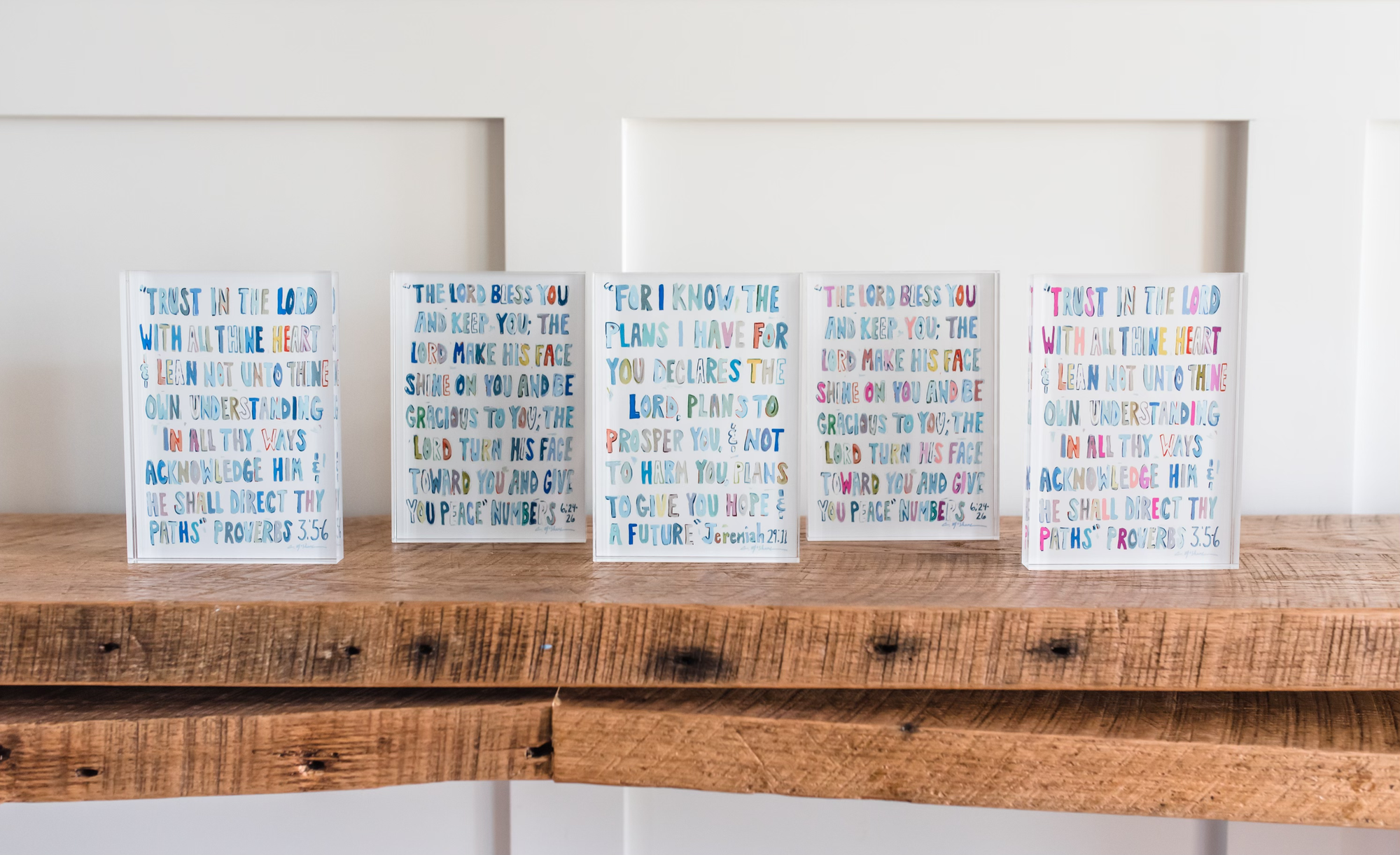 Proverbs 3:5-6 Bible Verse Acrylic Tabletop Art