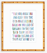 Numbers 6: 24-26 Pink Bible Verse Fine Art Print
