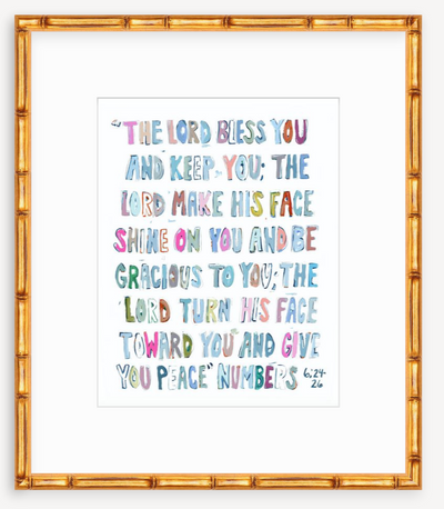 Numbers 6: 24-26 Pink Bible Verse Fine Art Print