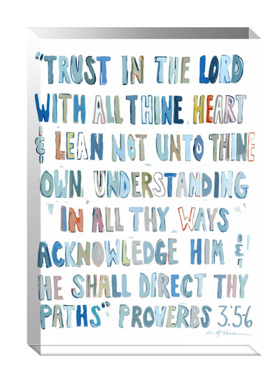 Proverbs 3:5-6 Bible Verse Acrylic Tabletop Art