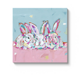 "Hip Hap Hop" bunnies on canvas by Chelsea McShane Art - product image 2 for Resin Society
