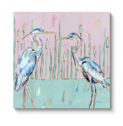 "Follow Your Path" blue herons on canvas by Chelsea McShane Art - product image 4 for Resin Society