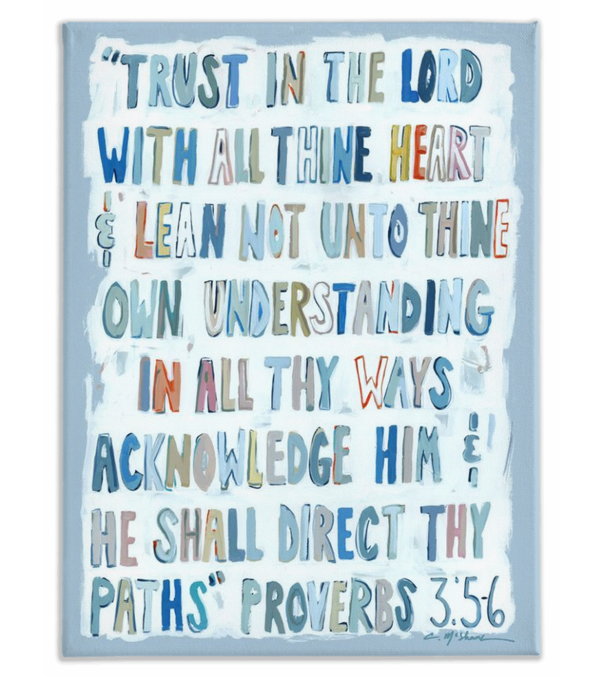 Proverbs 3:5-6 on canvas by Chelsea McShane Art - main product image for Resin Society