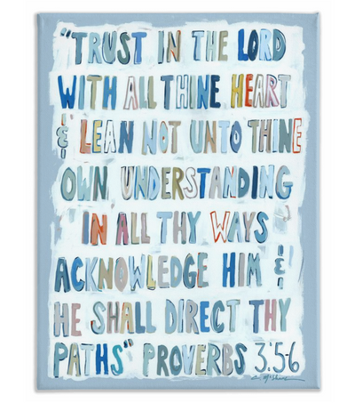 Proverbs 3:5-6 on canvas by Chelsea McShane Art - main product image for Resin Society