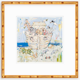 Noah's ark IV Nursery Fine Art Print showing colorful nursery animal scene